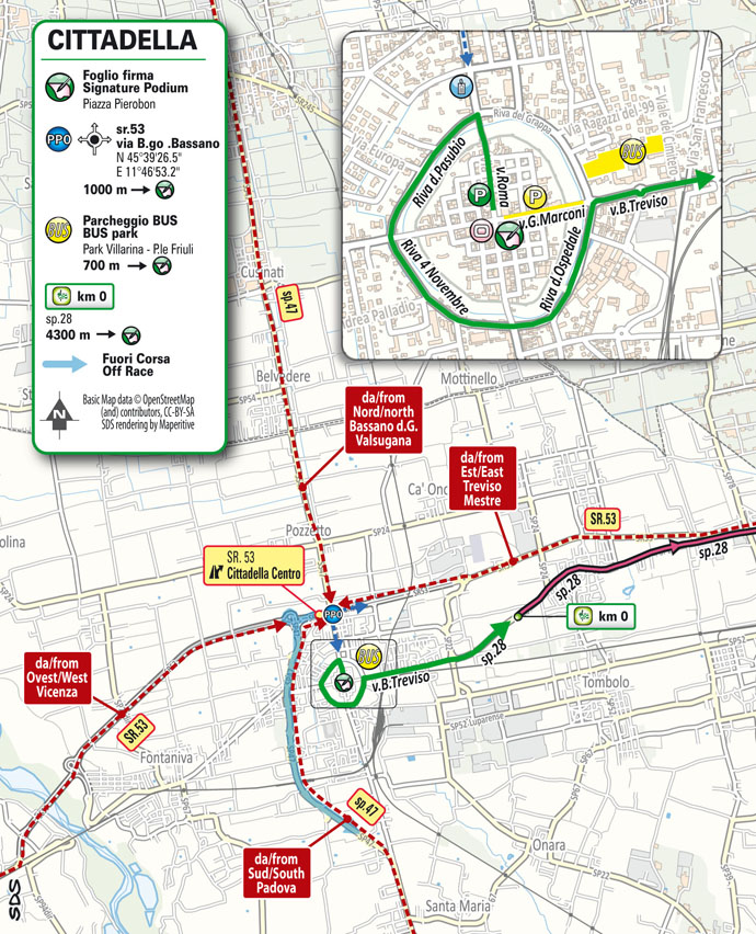 partenza Tappa 14 del Giro d'Italia 2021 Cittadella Monte Zoncolan