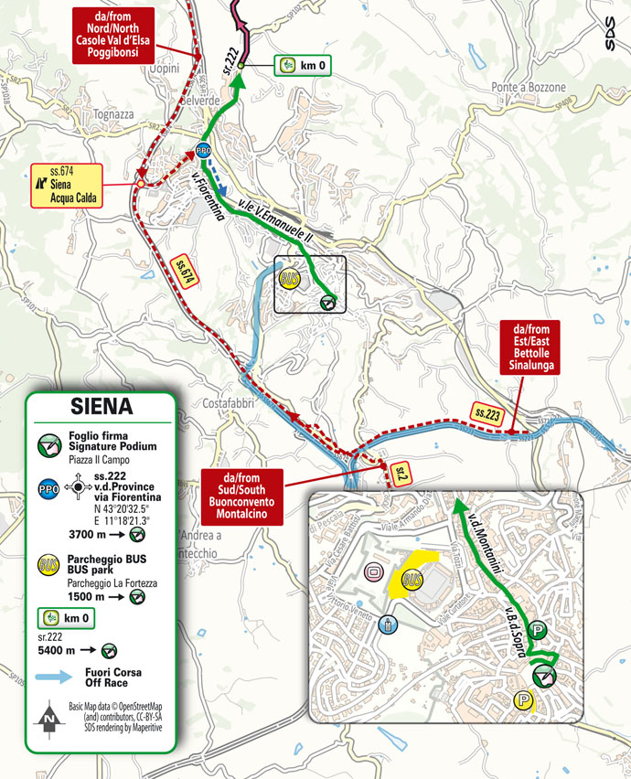 partenza Tappa 12 del Giro d'Italia 2021 Siena Bagno di Romagna