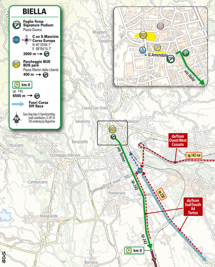 Départ Étape 3 Giro d'Italia 2021 Biella Canale