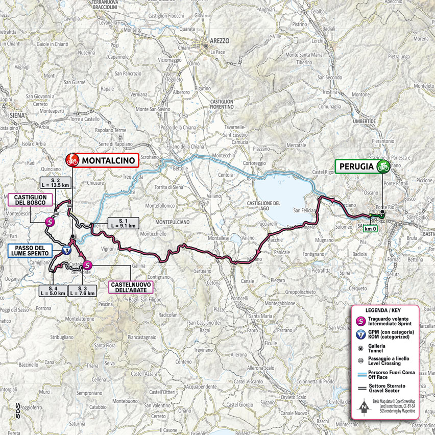 carte Étape 11 Giro d'Italia 2021 Perugia Montalcino Brunello di Montalcino Wine Stage