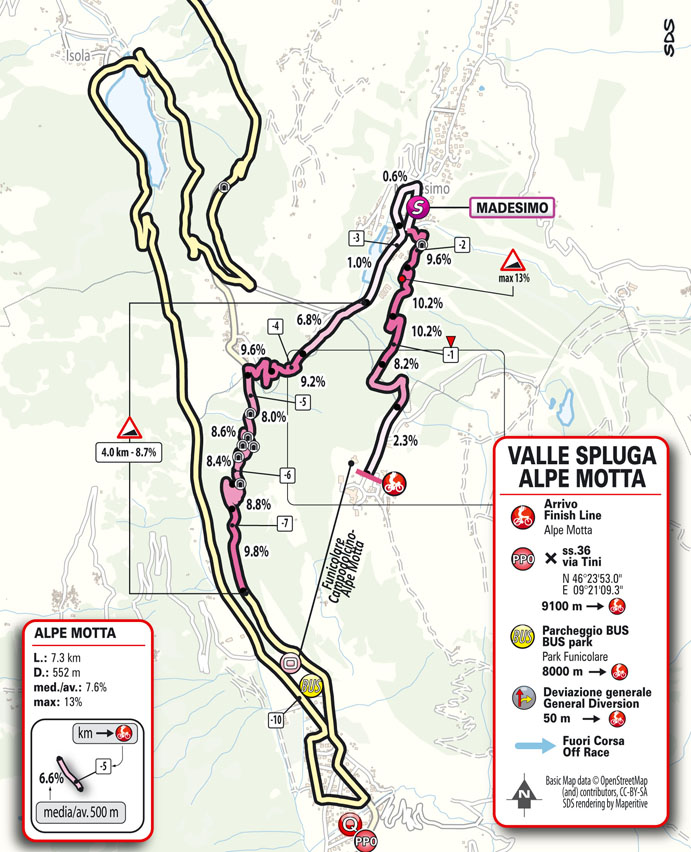 Arrivo Tappa 20 del Giro d’Italia 2021: Verbania, Valle Spluga - Alpe Motta