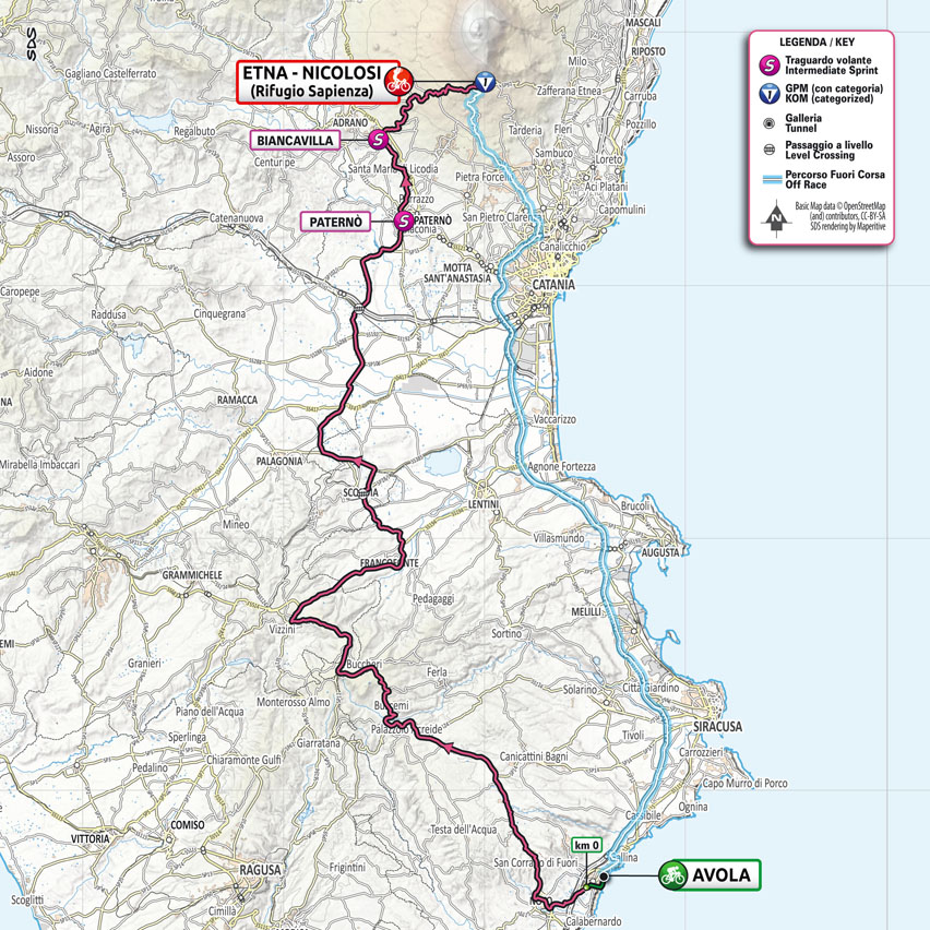 Planimetria/Map Stage 4 Giro d'Italia 2022