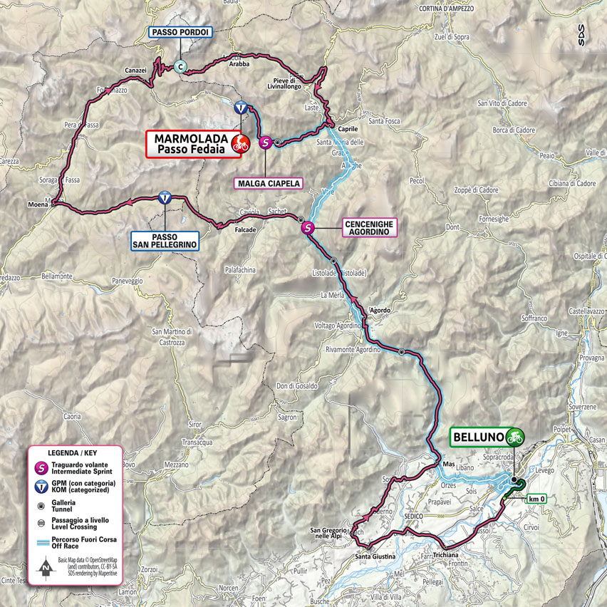 Planimetria / Map Tappa 20 Stage 20 Giro d'Italia 2022