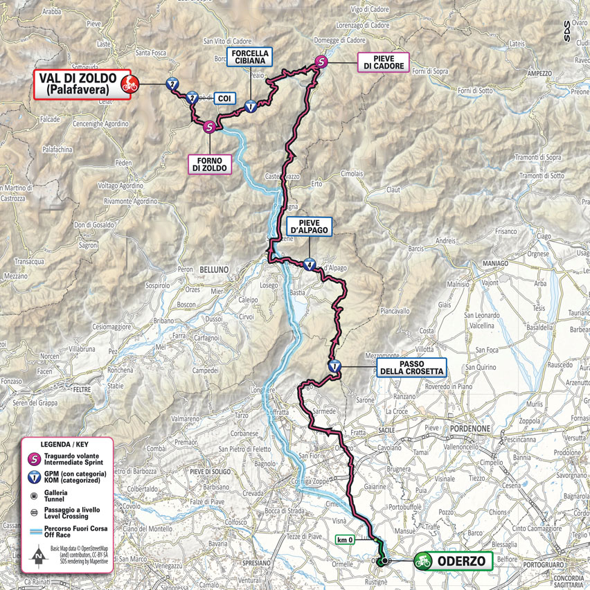 Planimetria/Map Stage 18 Giro d’Italia 2023