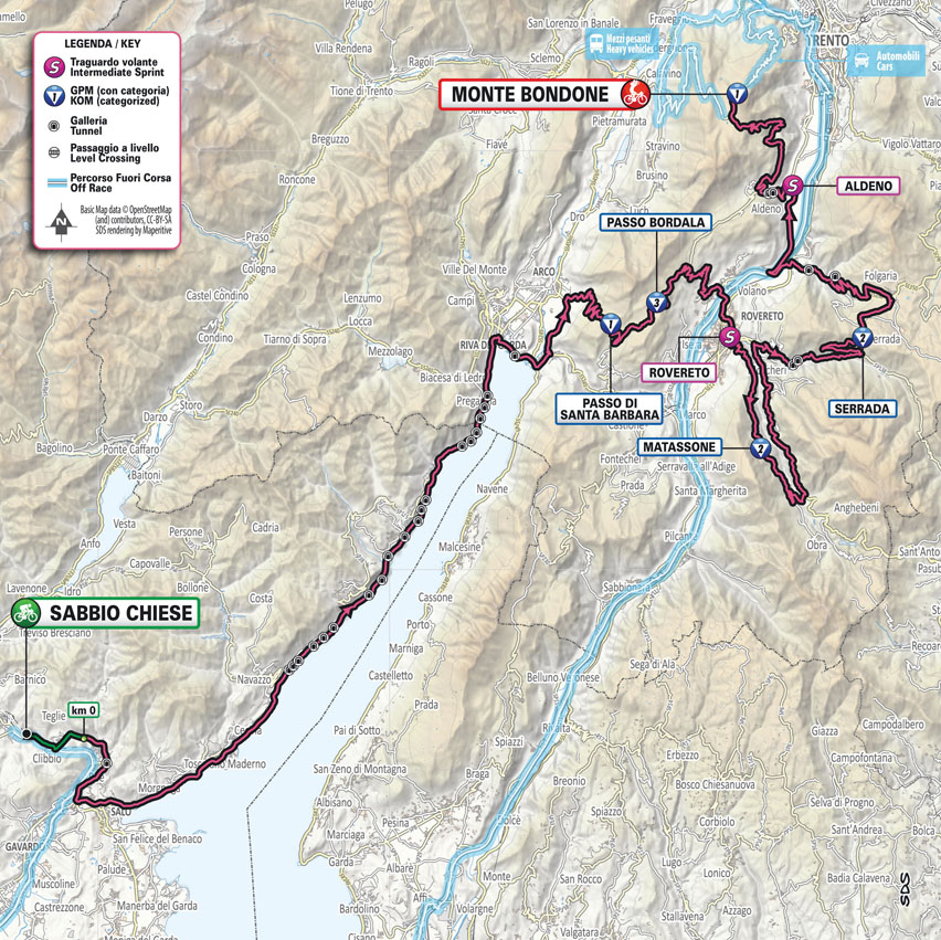 Planimetria/Map Stage 16 Giro d’Italia 2023