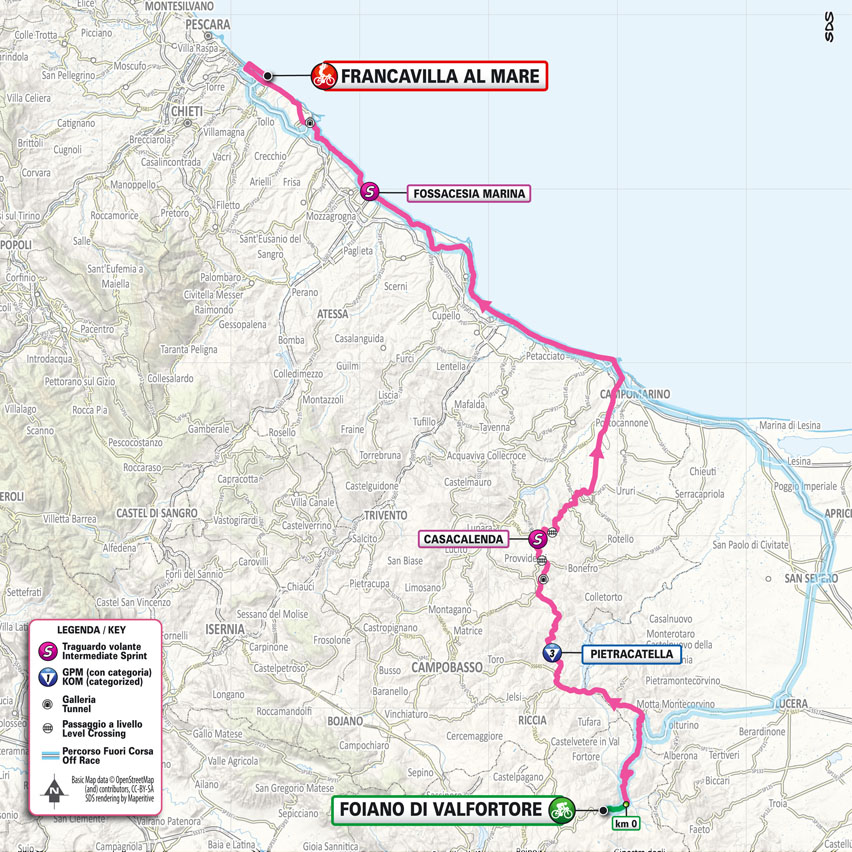 Planimetria/Map Tappa 11 Giro d'Italia 2024
