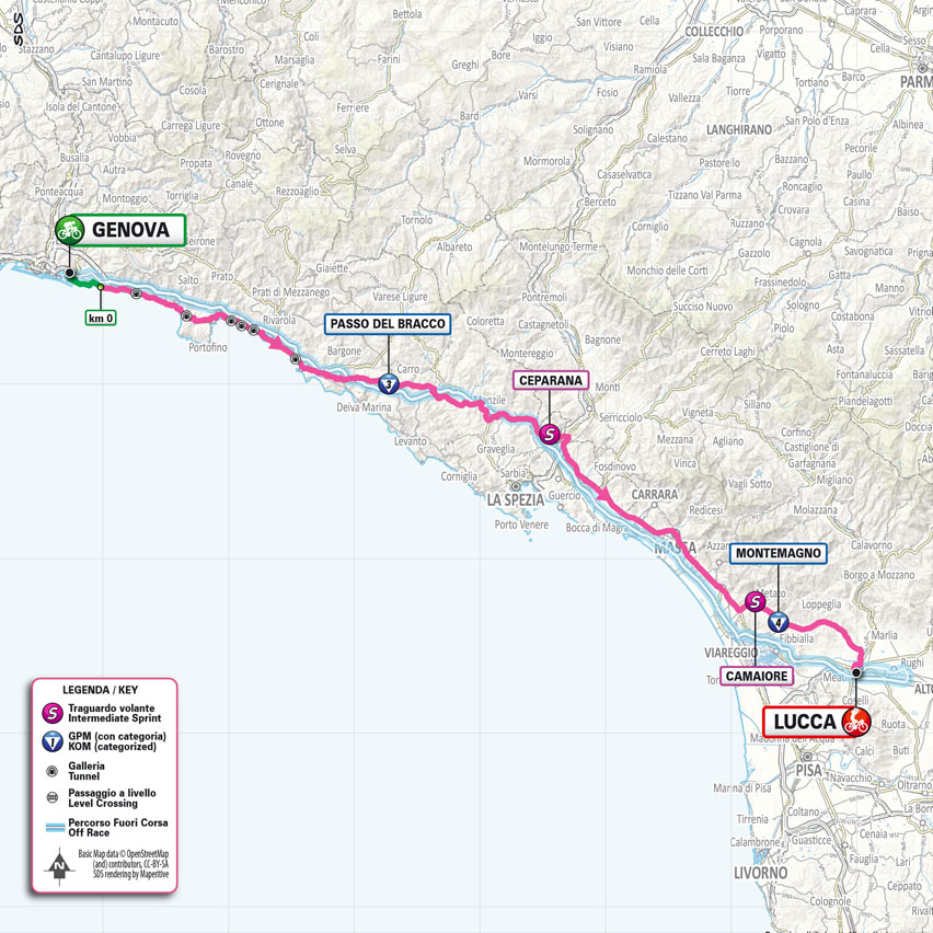 Planimetria/Map Tappa 5 Giro d'Italia 2024