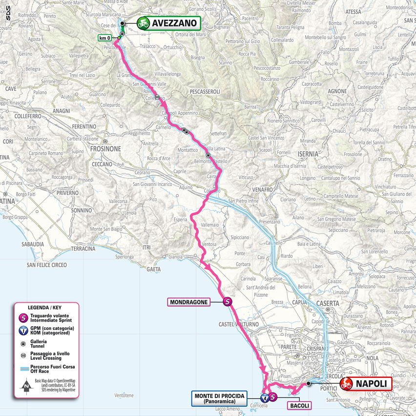 Planimetria/Map tappa 9 Giro d'Italia 2024