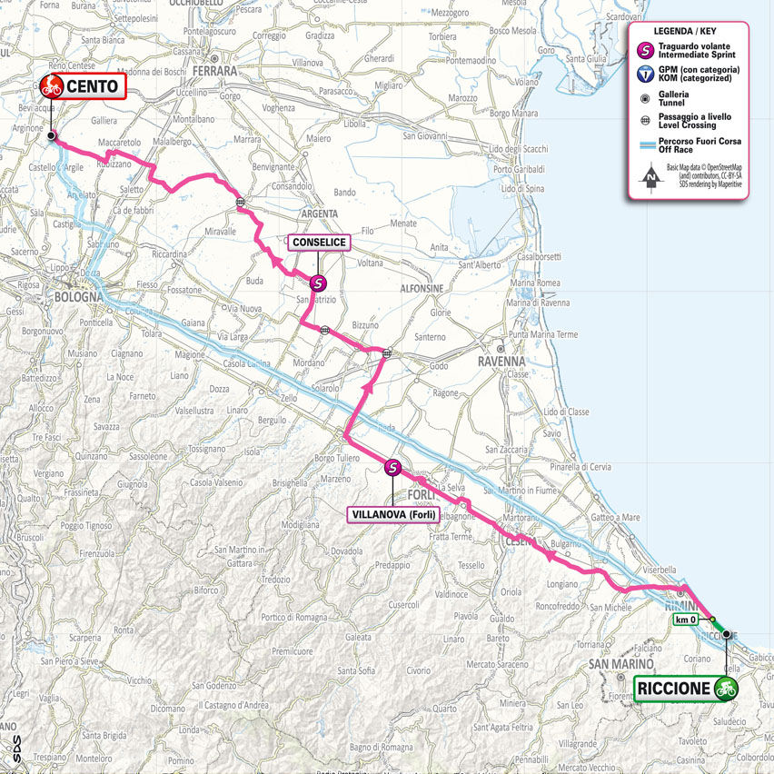 Planimetria/Map Tappa 13 Giro d'Italia 2024