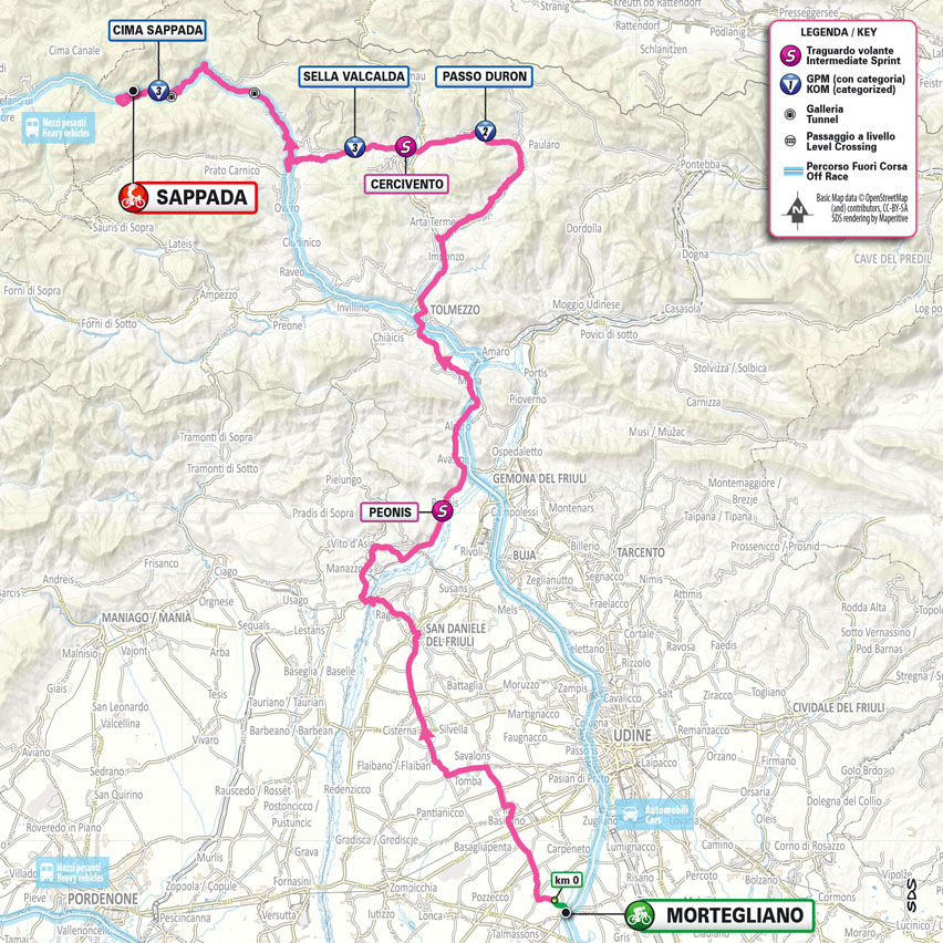 Planimetria/Map Tappa 19 Giro d'Italia 2024
