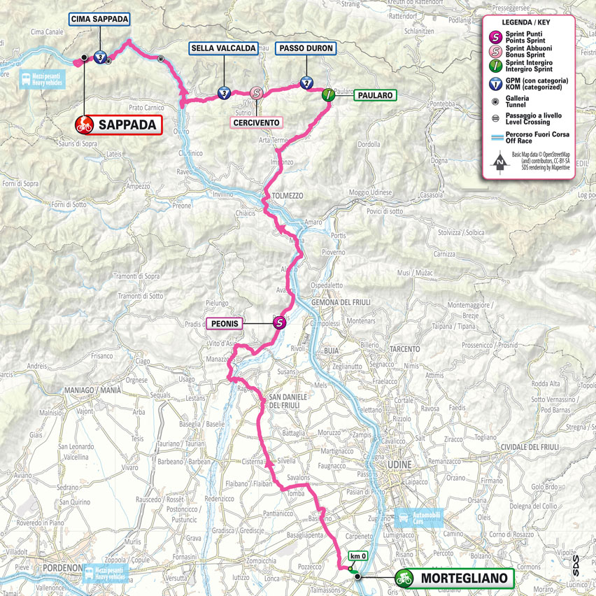 Planimetria/Map Stage 19 Giro d'Italia 2024