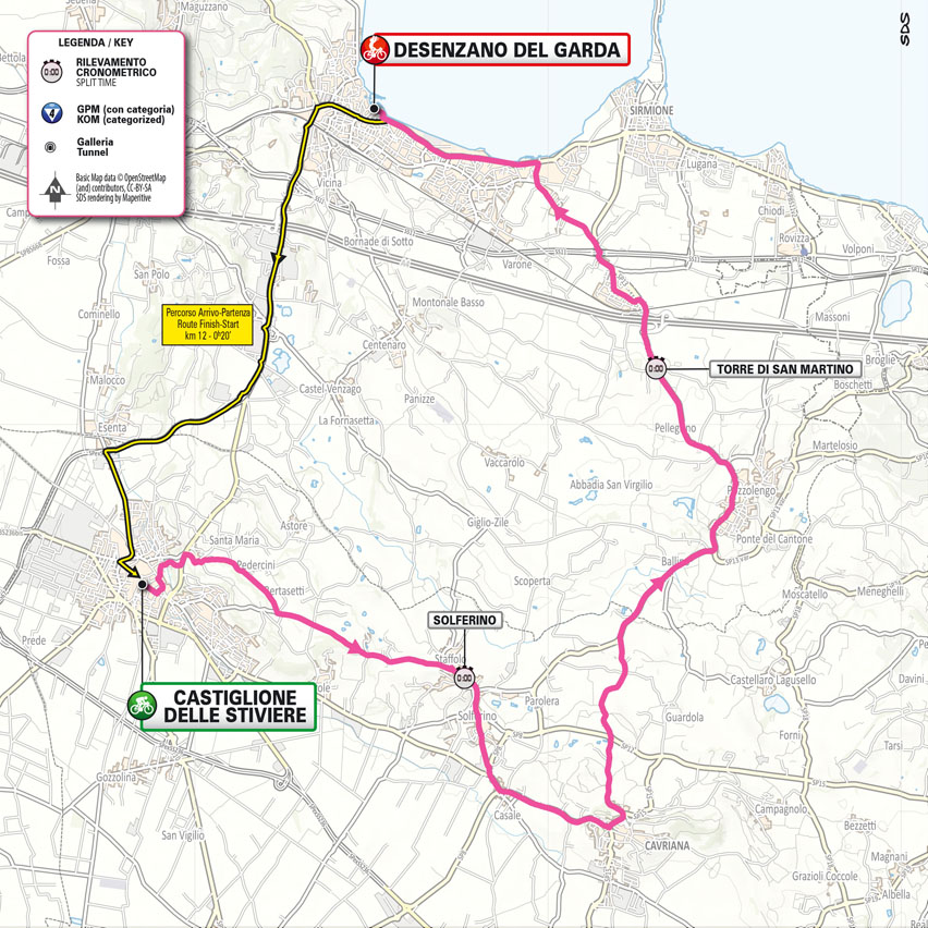 Planimetria/Map Stage 14 Giro d'Italia 2024