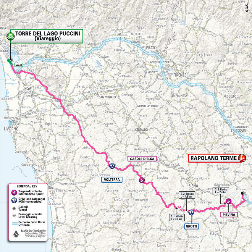 Planimetria/Map Stage 6 Giro d'Italia 2024