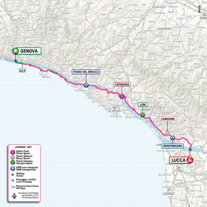 Planimetria/Map stage 5 Giro d'Italia 2024