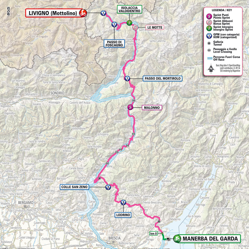 Planimetria/Map Stage 15 Giro d'Italia 2024