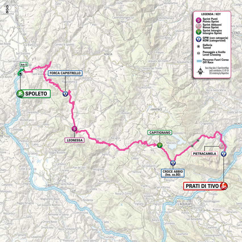 Planimetria/Map Tappa 8 Giro d'Italia 2024