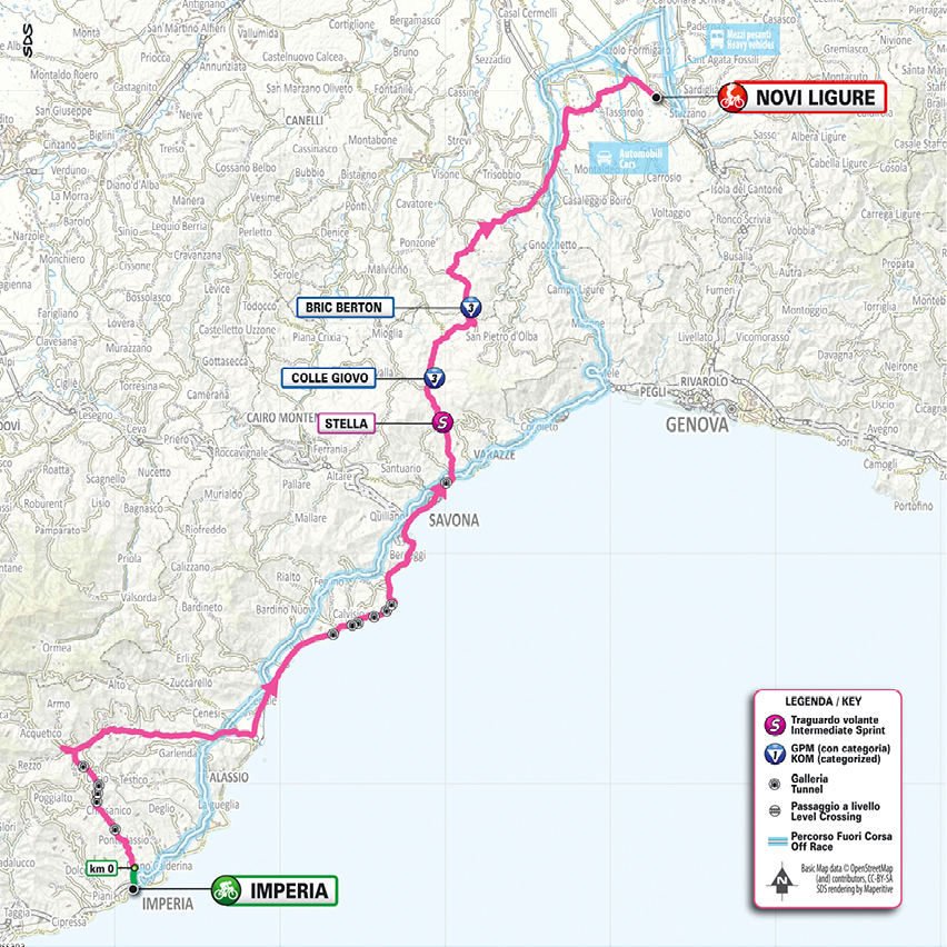 Planimetria/Map tappa 12 Giro d'Italia 2026