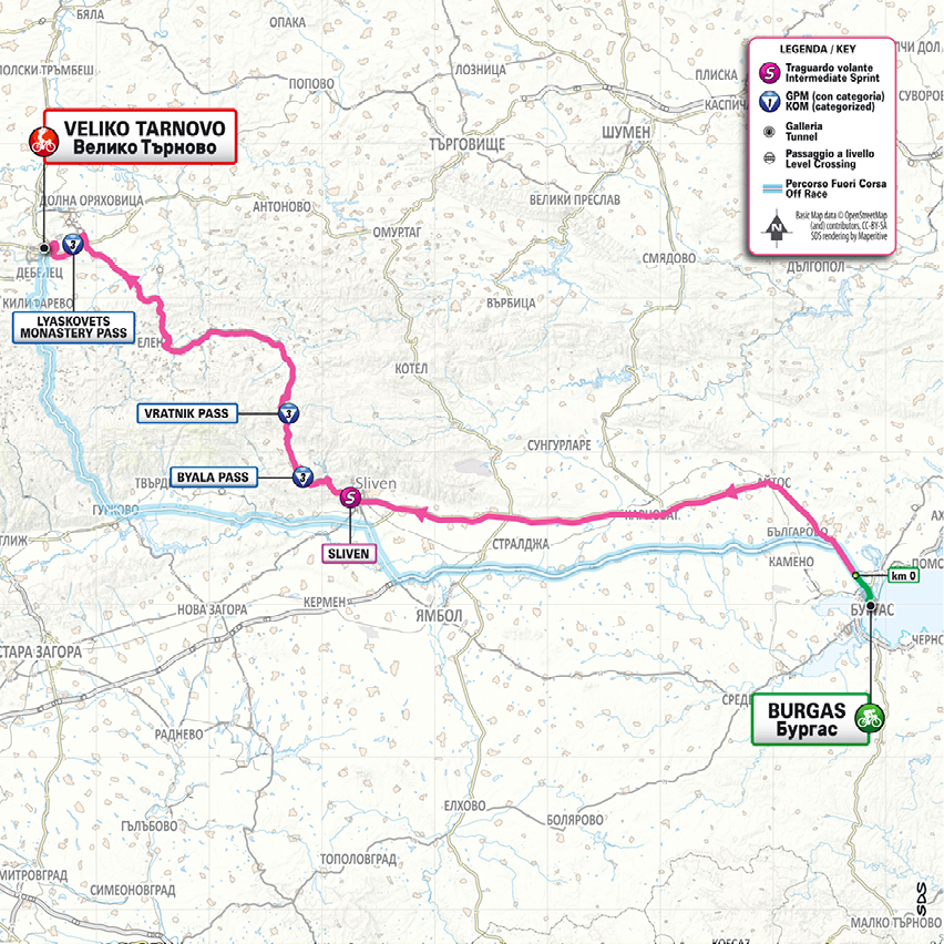 Planimetria/Map tappa 2 Giro d'Italia 2026