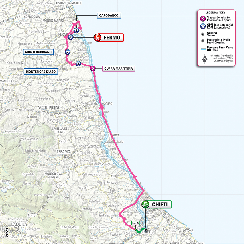 Planimetria/Map tappa 8 Giro d'Italia 2026
