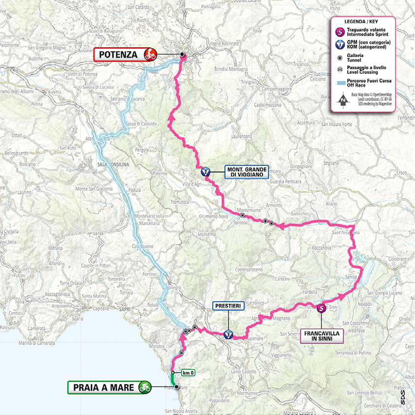 Planimetria/Map tappa 5 Giro d'Italia 2026