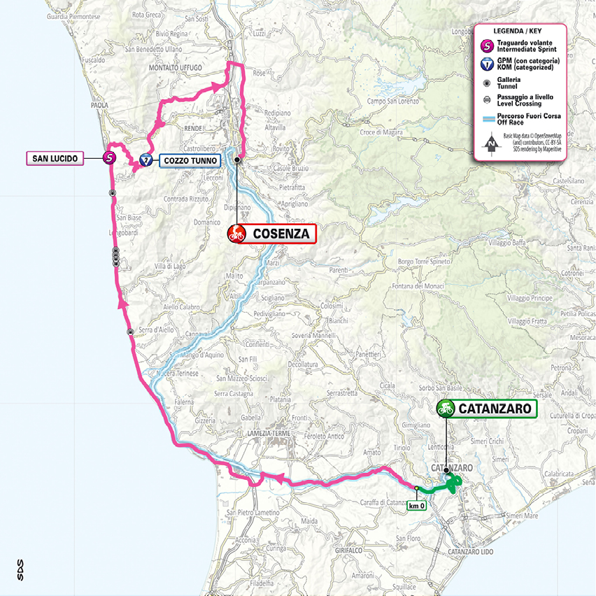 Planimetria/Map tappa 4 Giro d'Italia 2026
