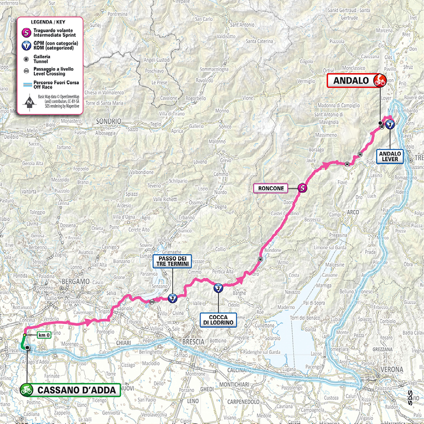 Planimetria/Map tappa 17 Giro d'Italia 2026