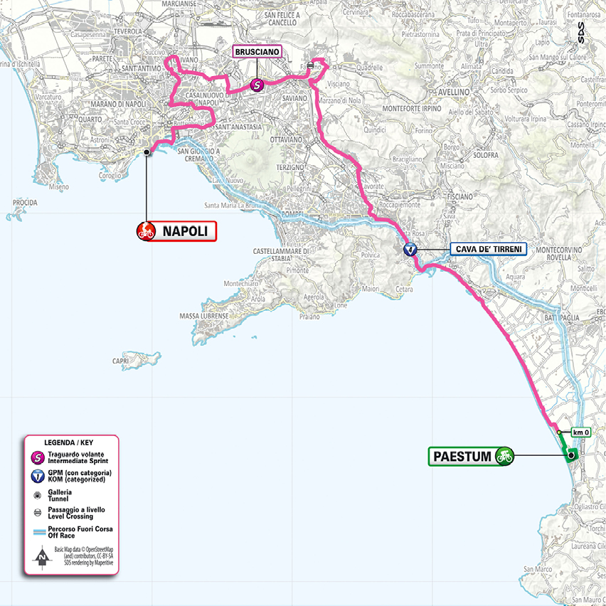 Planimetria/Map tappa 6 Giro d'Italia 2026