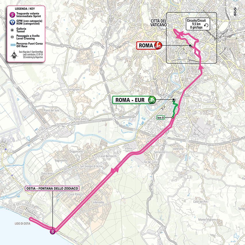 Planimetria/Map tappa 21 Giro d'Italia 2026