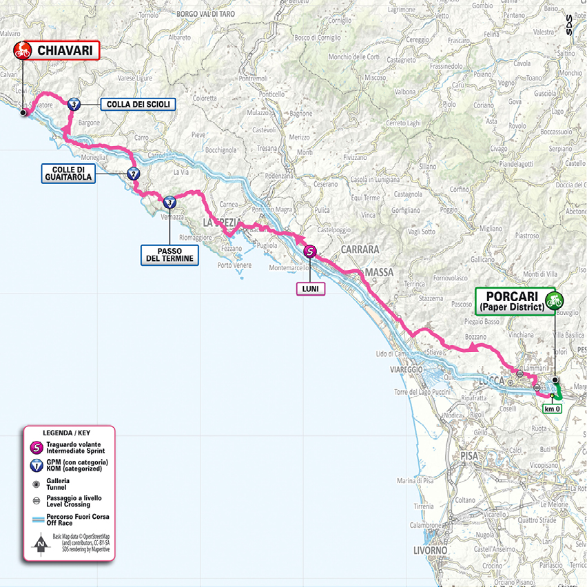 Planimetria/Map tappa 11 Giro d'Italia 2026