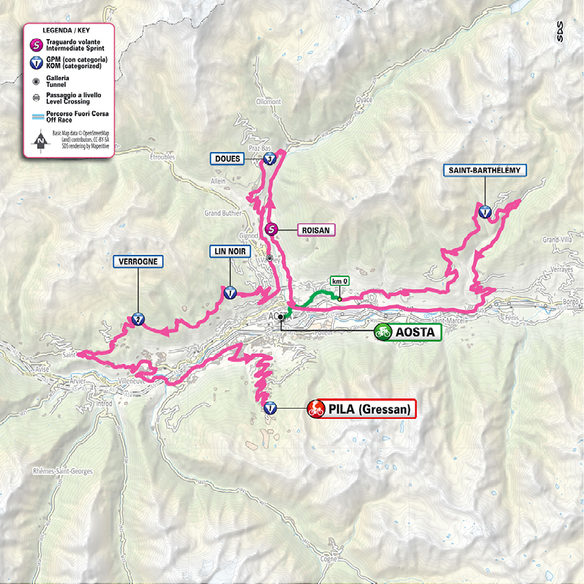 Planimetria/Map tappa 14 Giro d'Italia 2026
