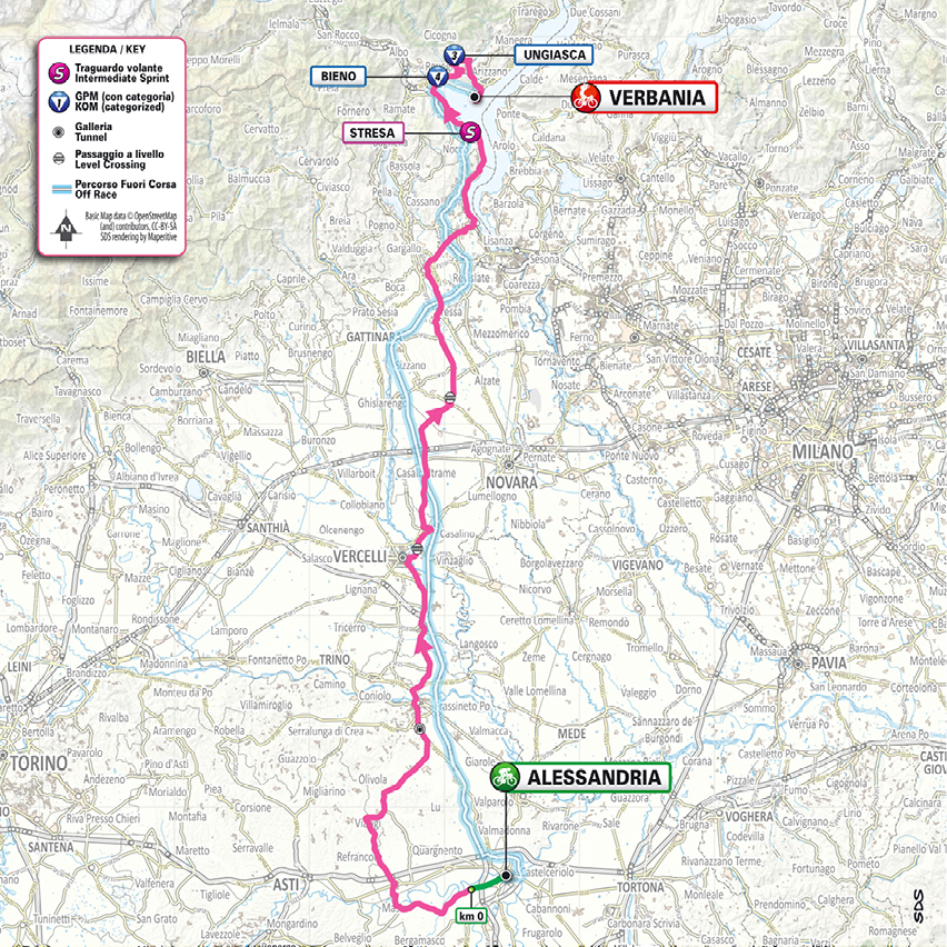 Planimetria/Map tappa 13 Giro d'Italia 2026