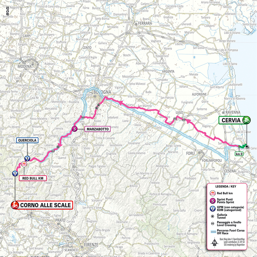 Planimetria/Map tappa 9 Giro d'Italia 2026