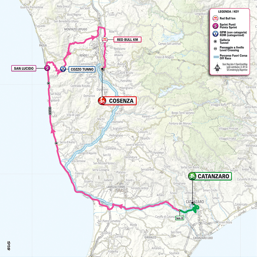 Planimetria/Map tappa 4 Giro d'Italia 2026