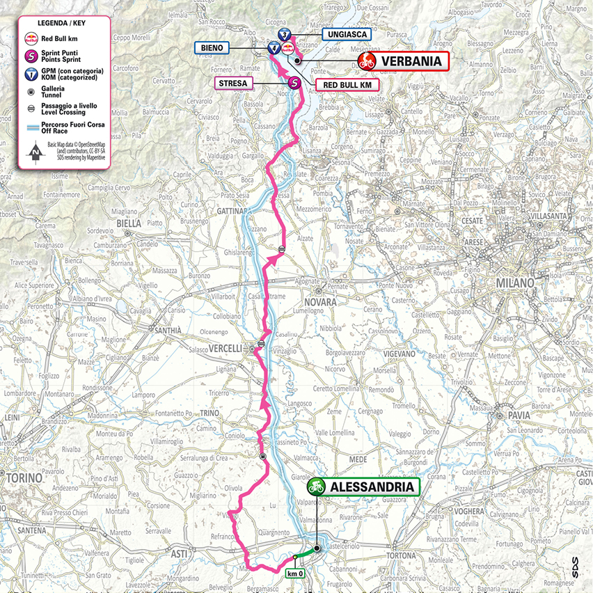 Mappa della 13° tappa del Giro d'Italia