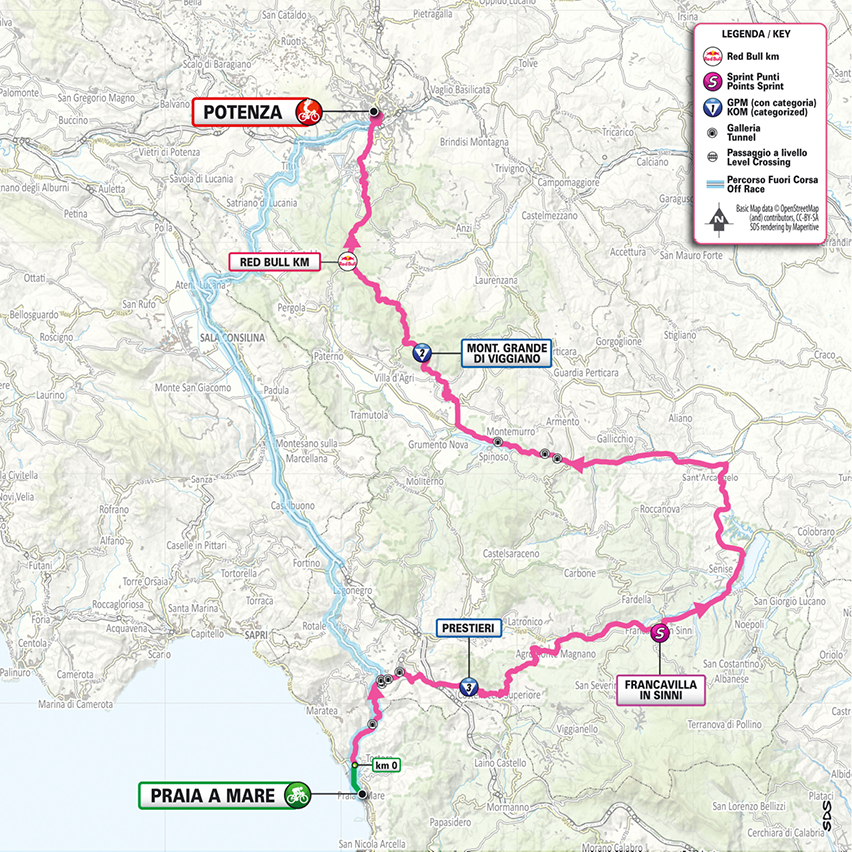 Planimetria/Map tappa 5 Giro d'Italia 2026