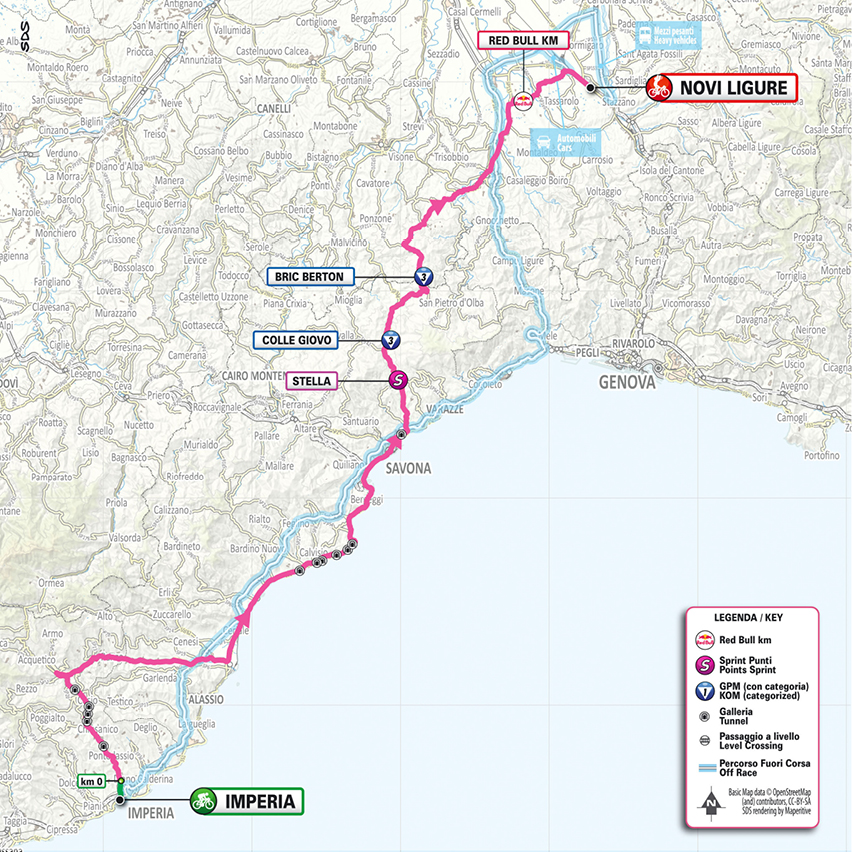 Planimetria/Map tappa 12 Giro d'Italia 2026