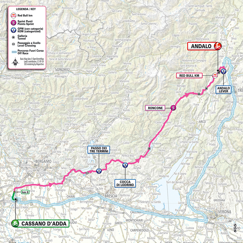 Planimetria/Map tappa 17 Giro d'Italia 2026